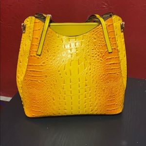 Yellow Croco Tote